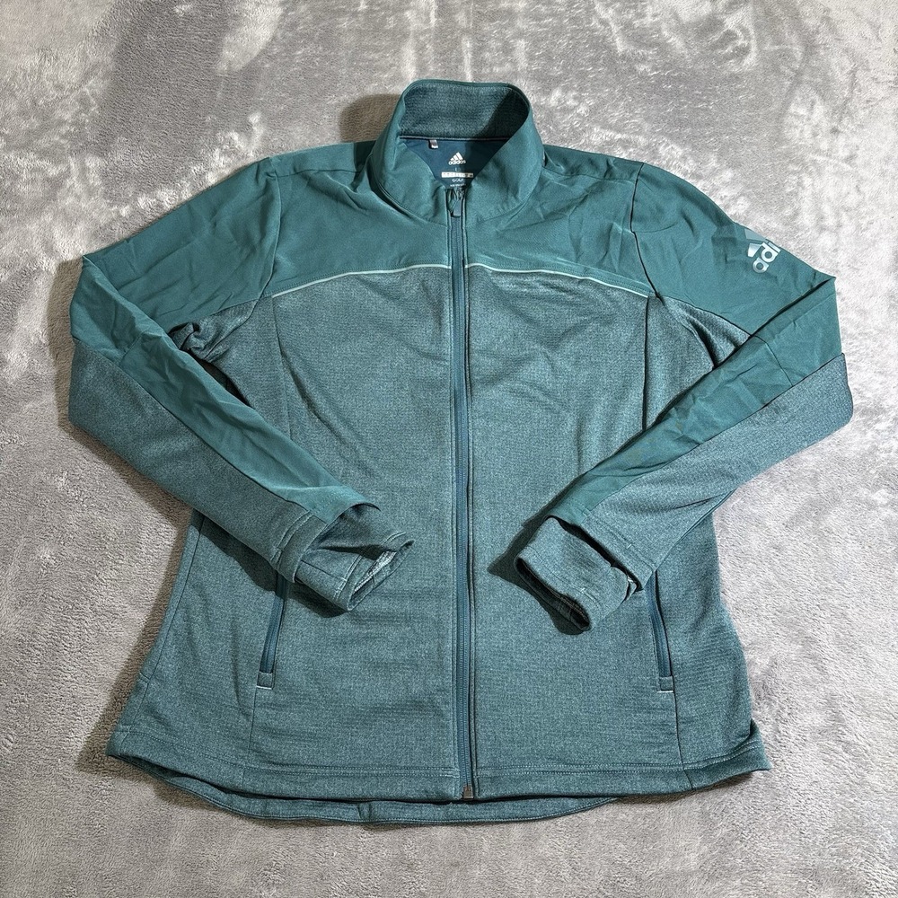 Adidas Golf Go To Adapt Women's Large Teal Full Zip Climawarm Jacket DU3873